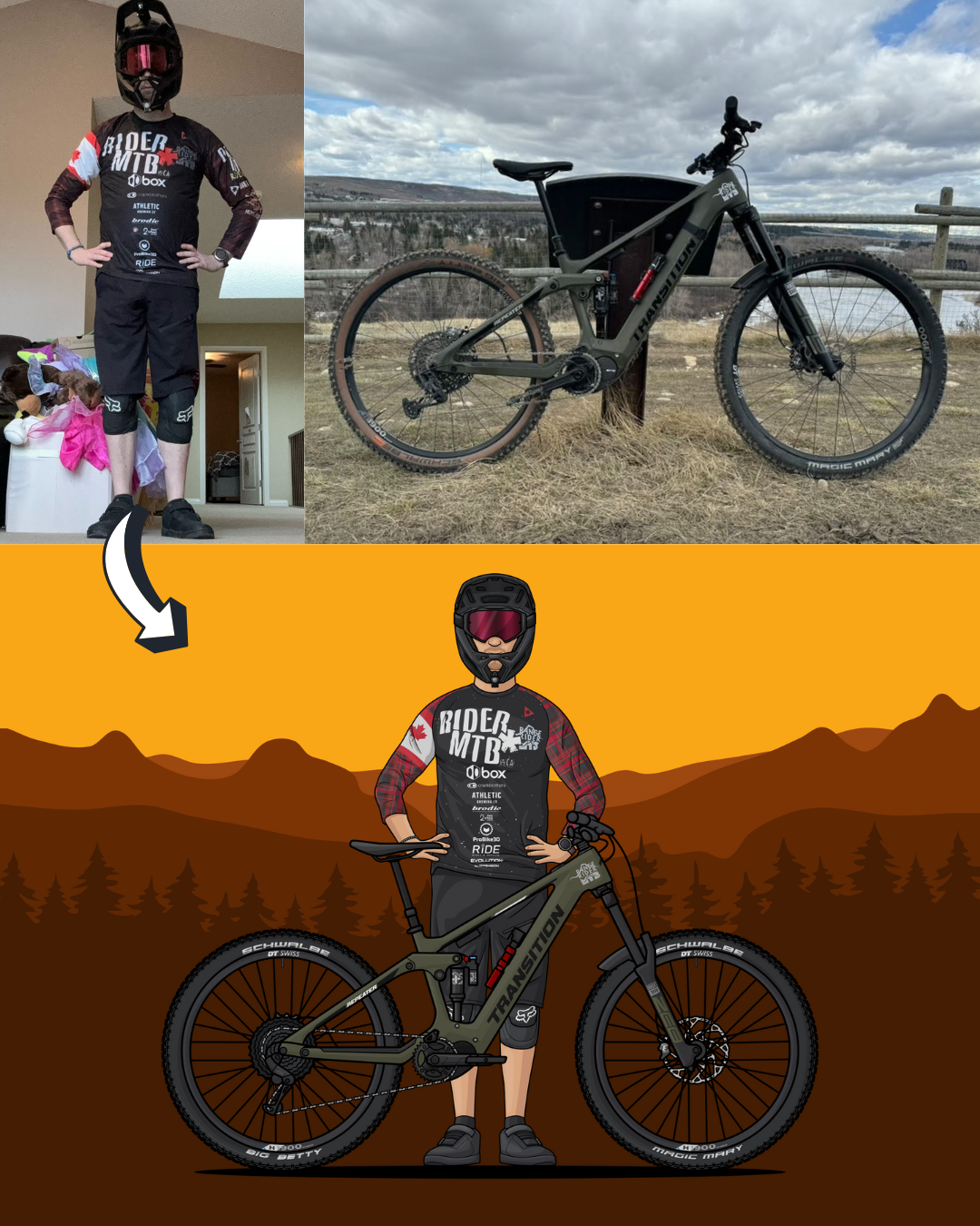 Custom Bike + Rider Artwork