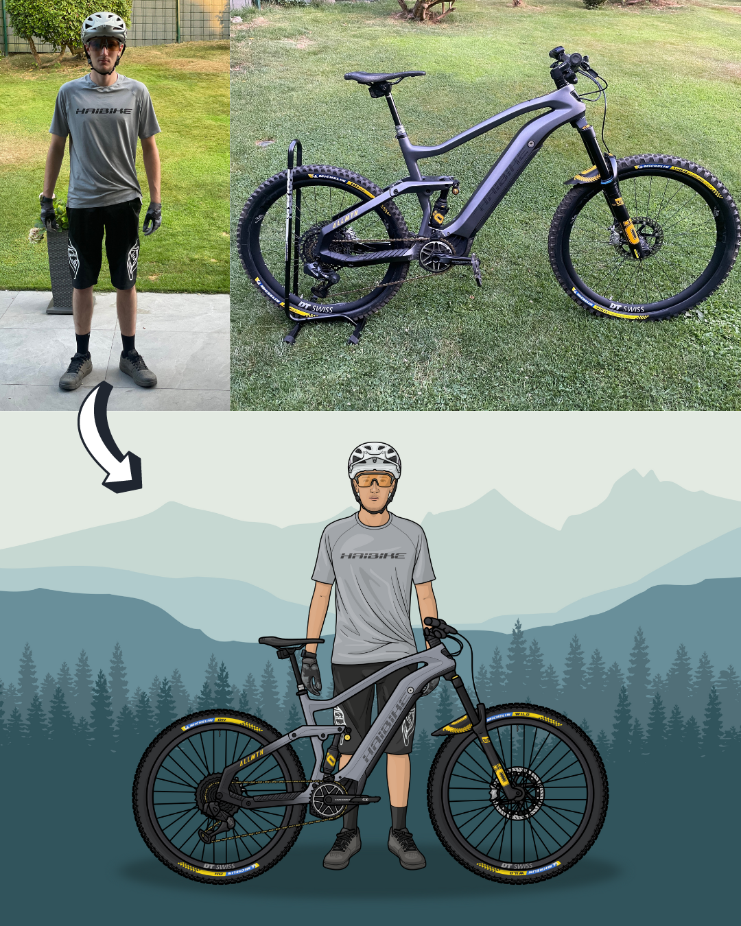 Custom Bike + Rider Artwork