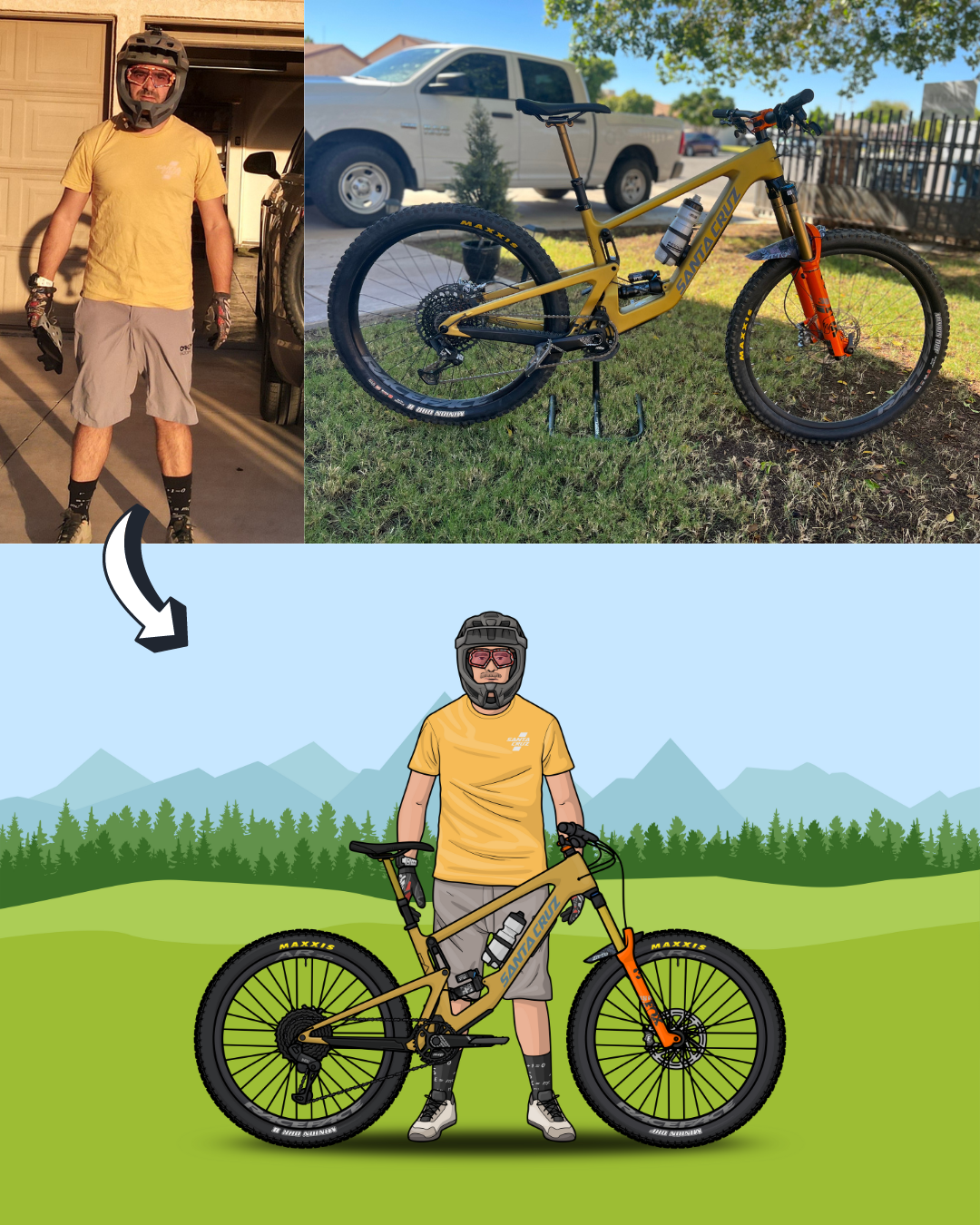 Custom Bike + Rider Artwork