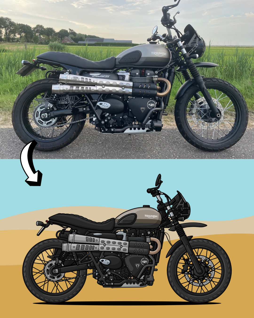 Draw My Motorcycle | Personalized Digital Artwork