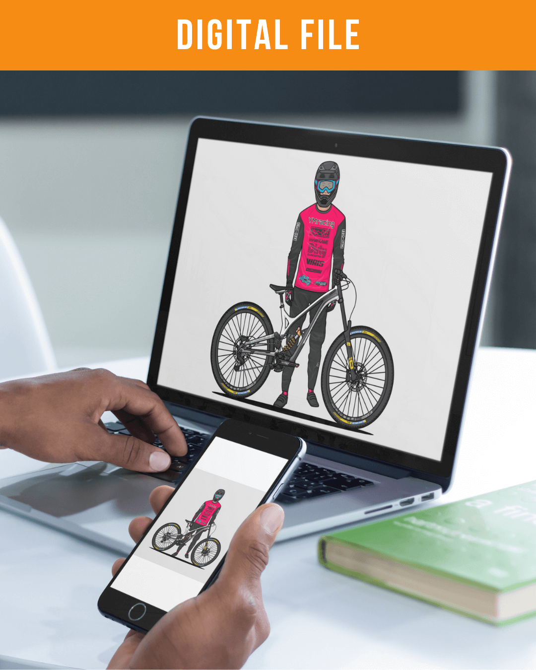 Custom Bike + Rider Artwork | Personalized Print