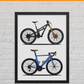 Personalized Bicycle Framed Poster Print 2 bikes by Stand Out Bikes 