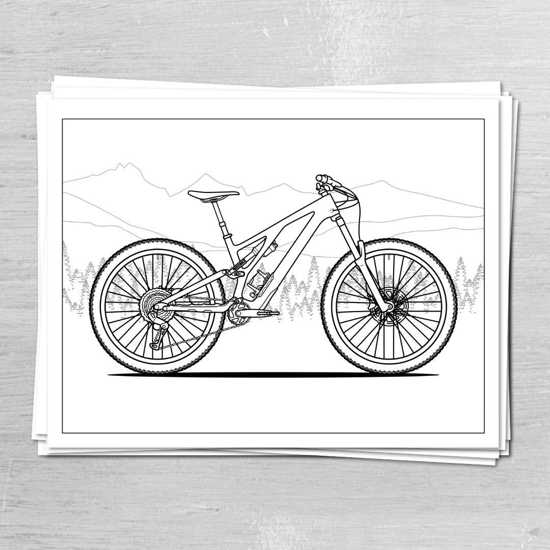 Mountain Bike Coloring Book | V2.1 | Printable | 32 Pages