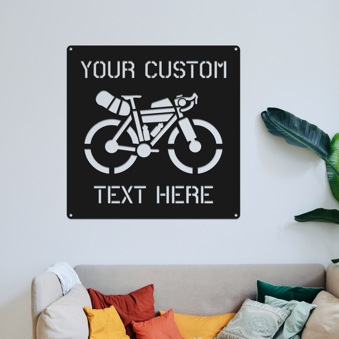 Custom Bikepacking Metal Sign: Adventure Cycling Wall Art