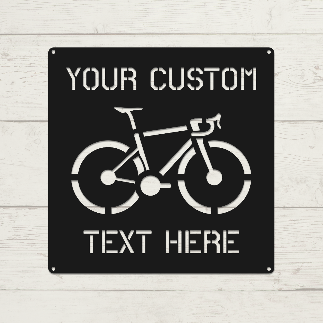 Personalized Road Bike Metal Sign: Custom Cycling Art, Bike Shop Decor
