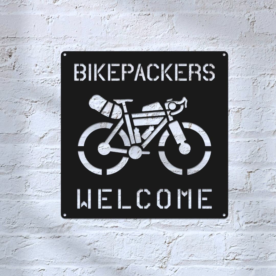Custom Bikepacking Metal Sign: Adventure Cycling Wall Art