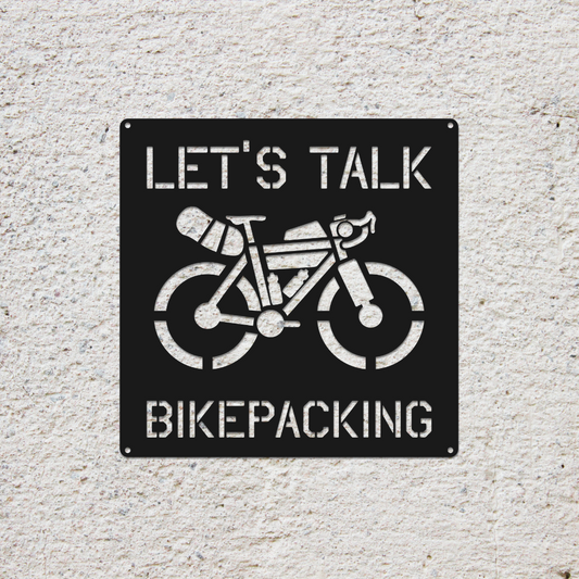 Custom Bikepacking Metal Sign: Adventure Cycling Wall Art