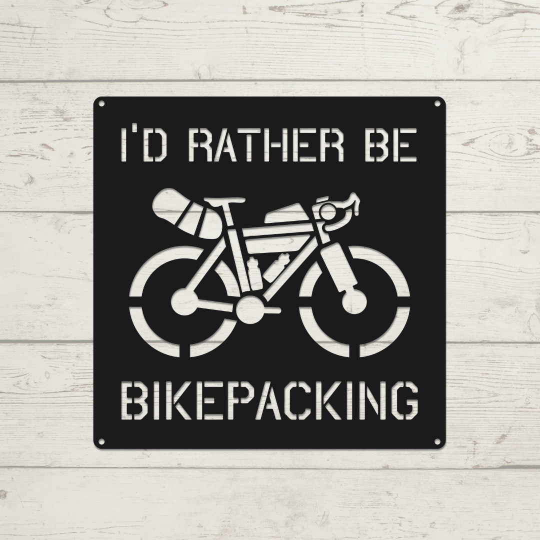 Custom Bikepacking Metal Sign: Adventure Cycling Wall Art