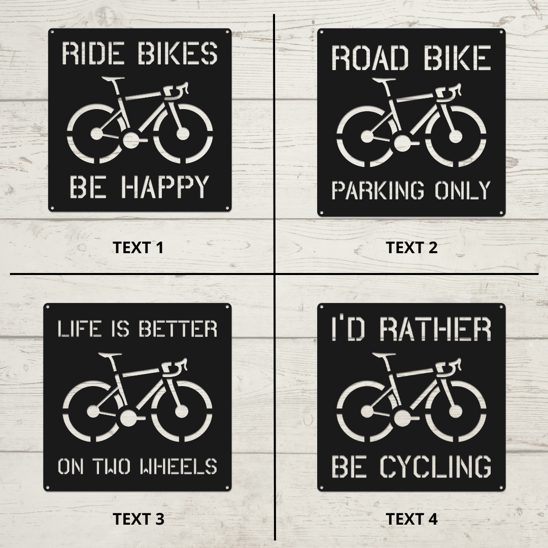 Personalized Road Bike Metal Sign: Custom Cycling Art, Bike Shop Decor