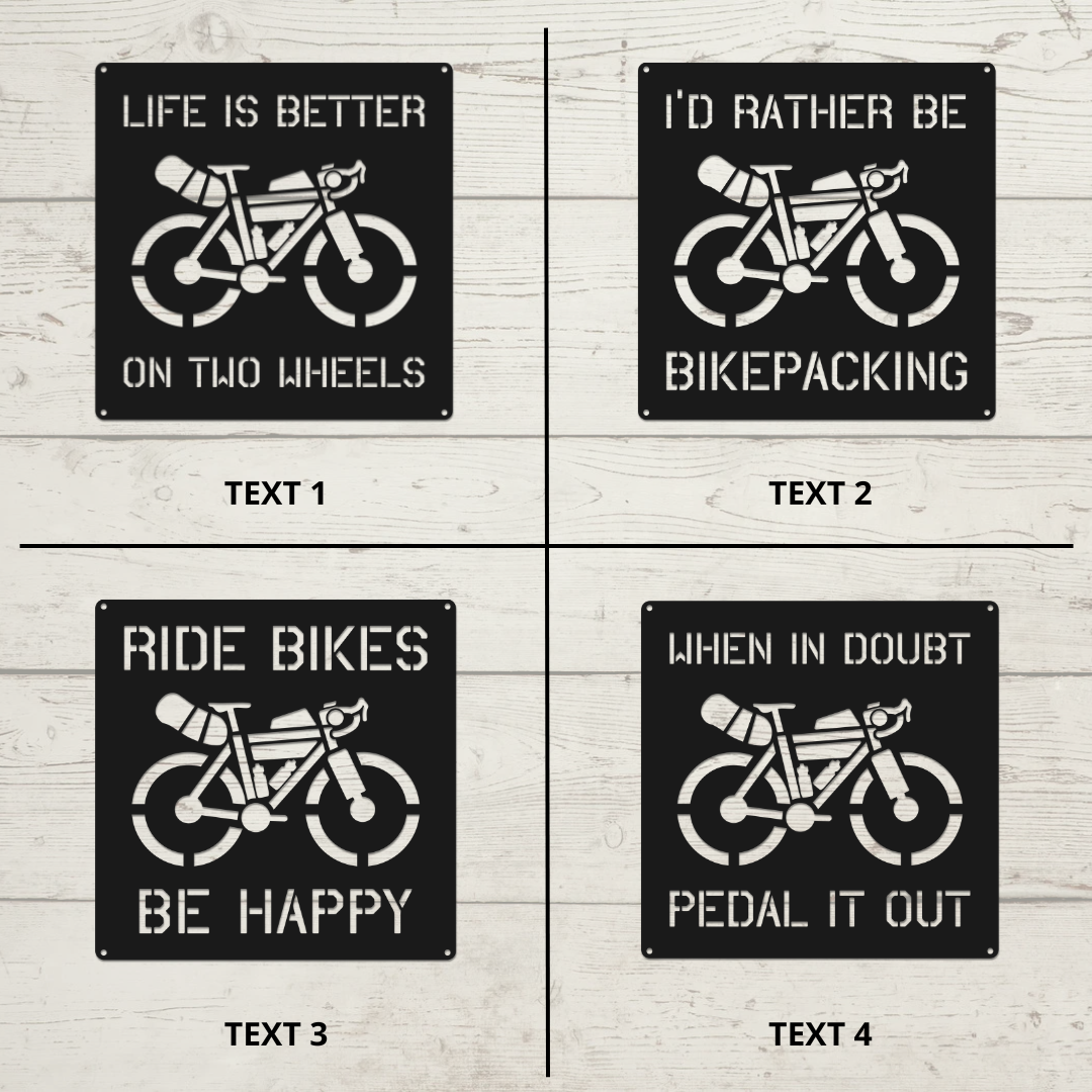 Custom Bikepacking Metal Sign: Adventure Cycling Wall Art