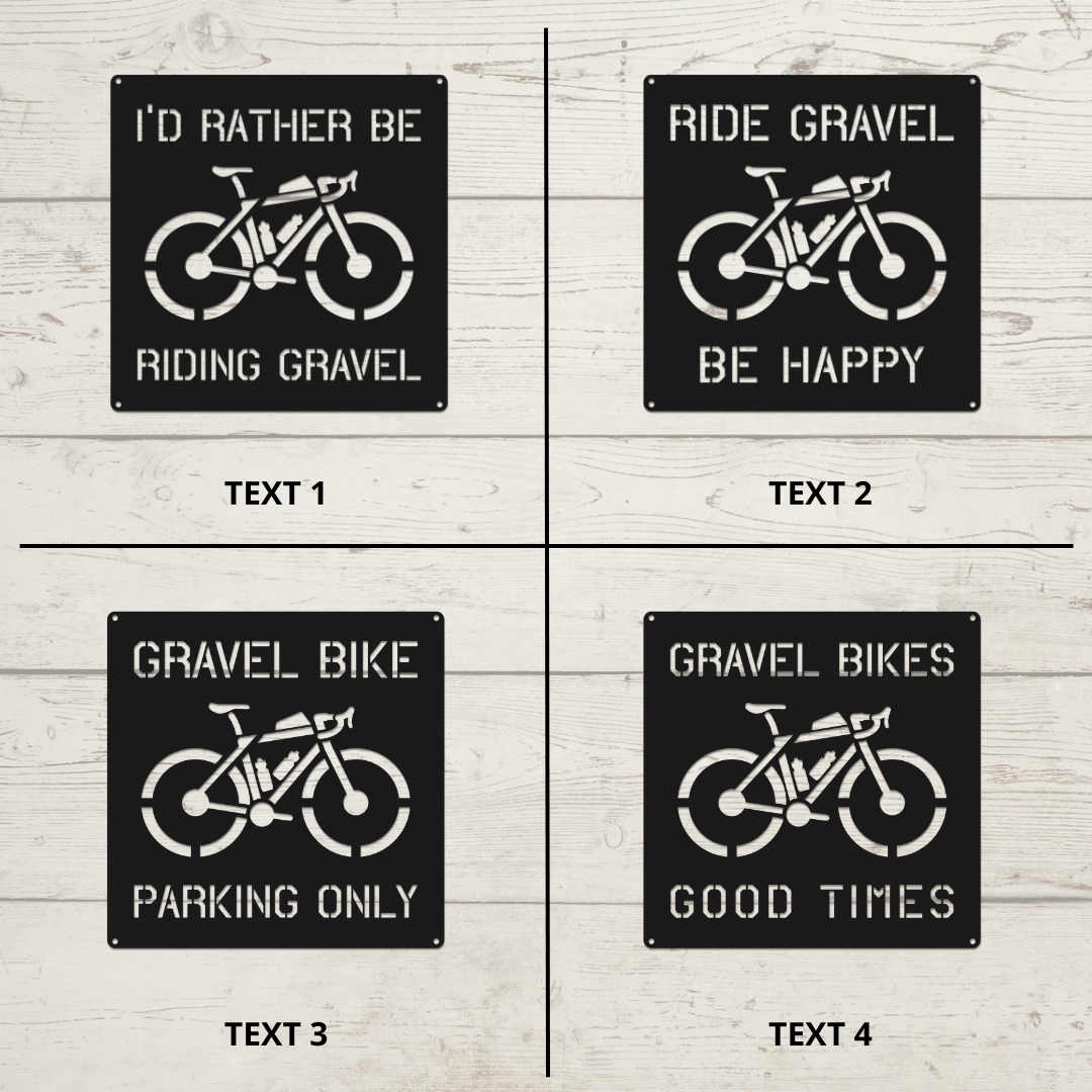 Personalized Gravel Bike Metal Wall Art: Custom Cycling Sign