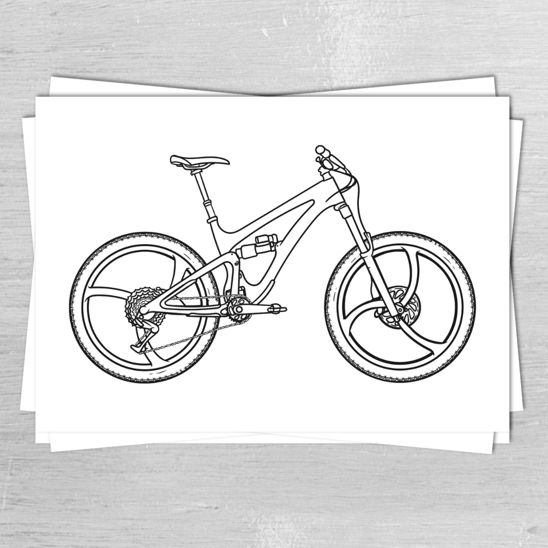 Mountain Bike Coloring Book | V1 | Printable | 25 Pages