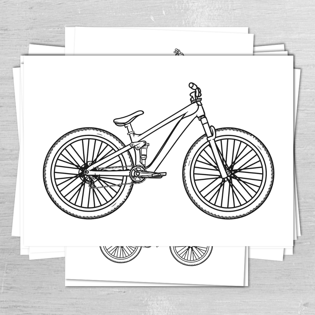 Mountain Bike Coloring Book | V1 | Printable | 25 Pages