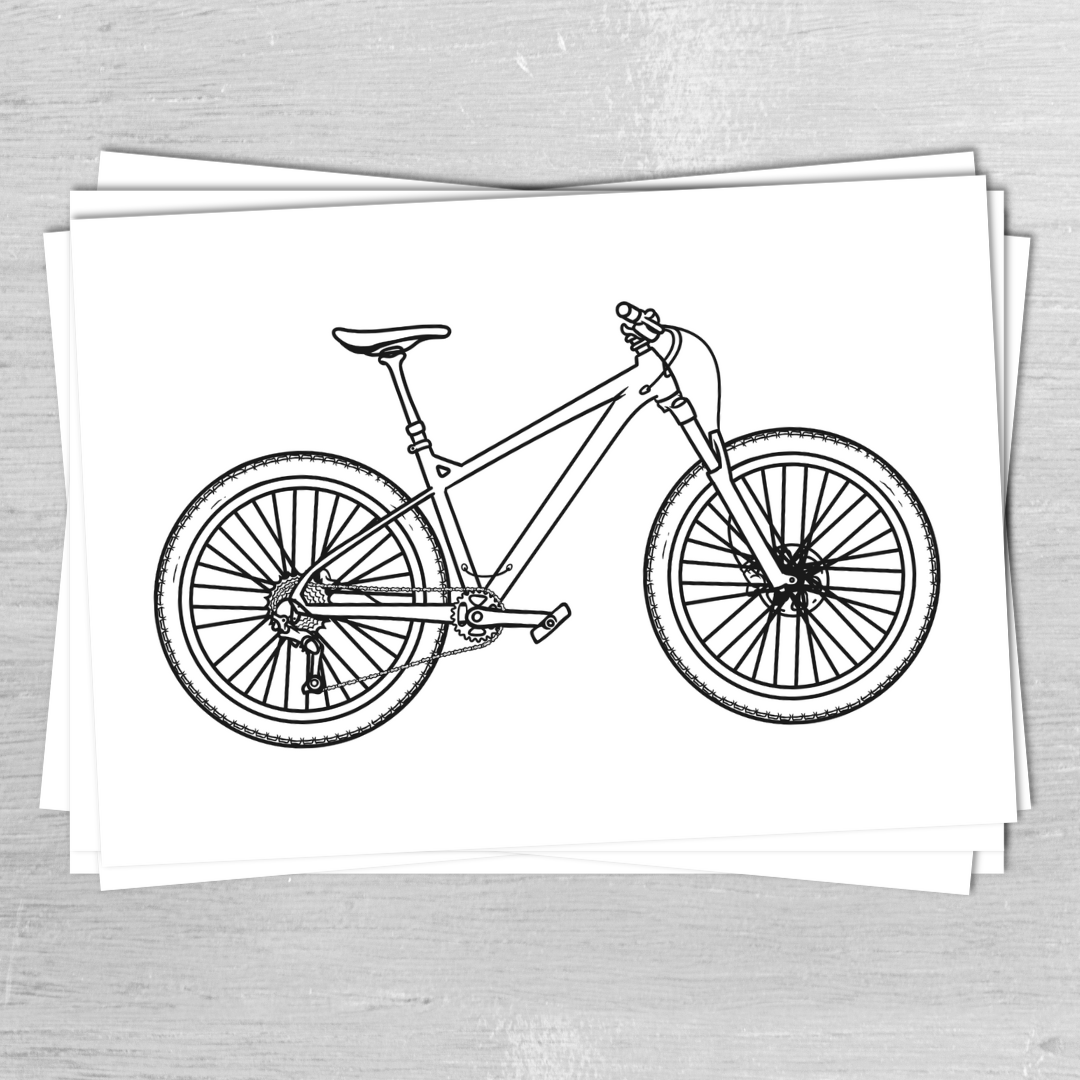 Mountain Bike Coloring Book | V1 | Printable | 25 Pages