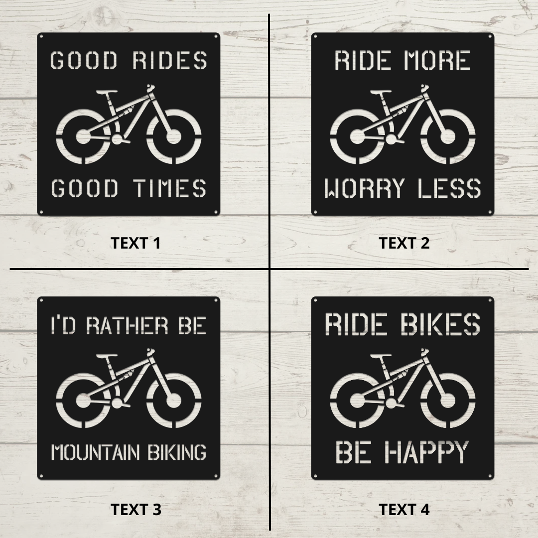 Personalized Mountain Bike Metal Sign: Custom Cycling Art