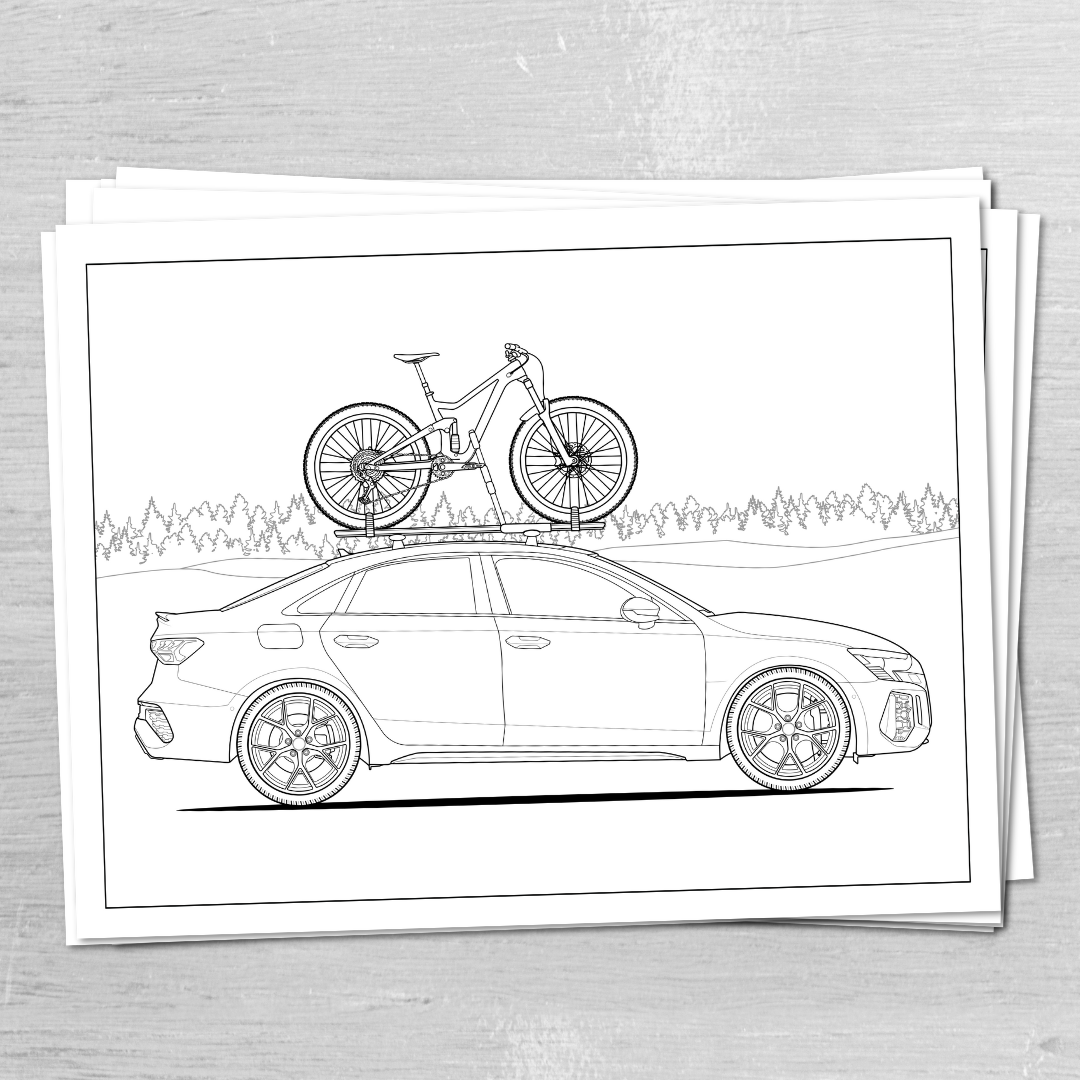 Mountain Bikes & Cars Coloring Book | V3 | Printable | 40 Pages