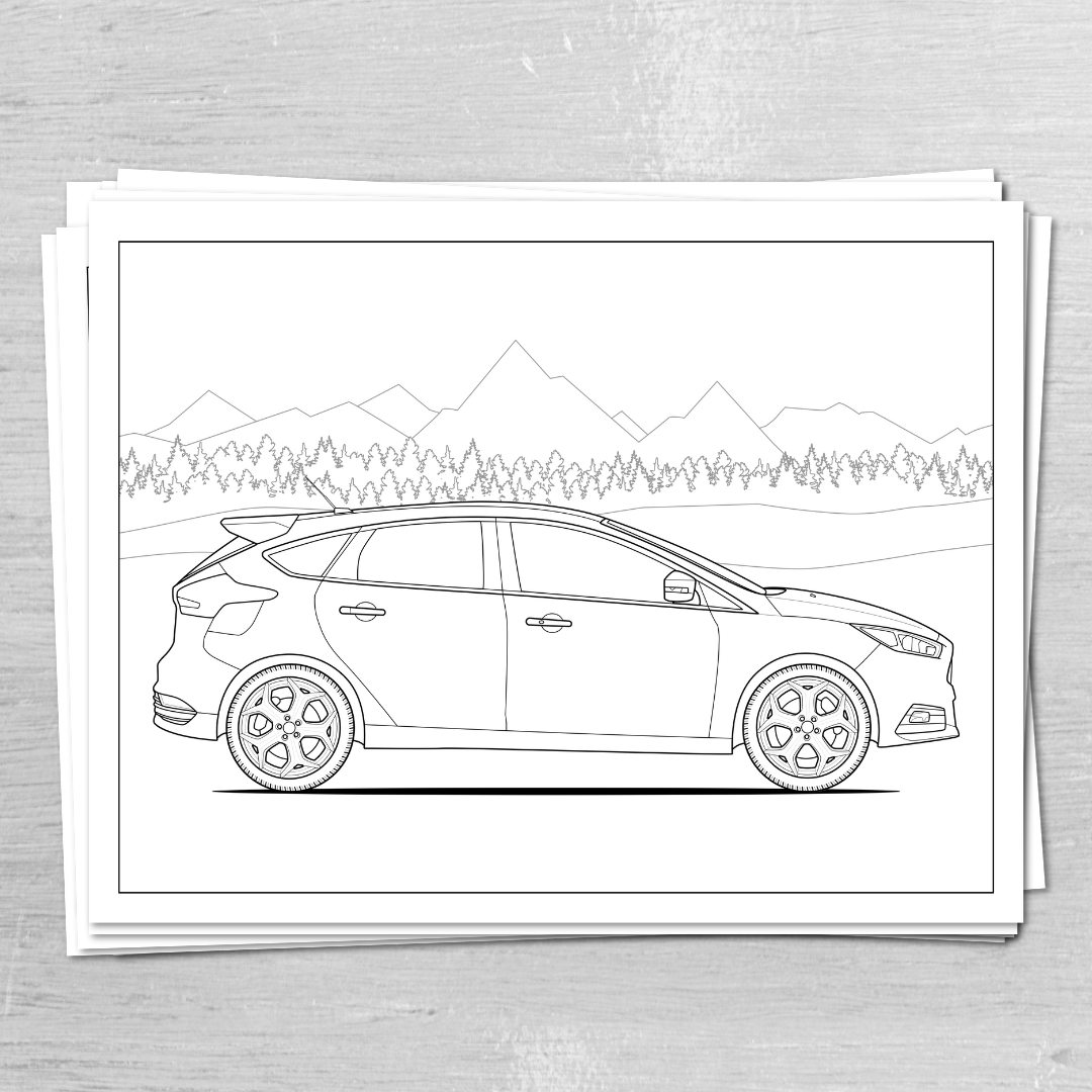 Mountain Bikes & Cars Coloring Book | V3 | Printable | 40 Pages