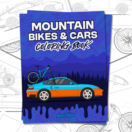 Mountain Bikes & Cars Coloring Book | V3 | Printable | 40 Pages
