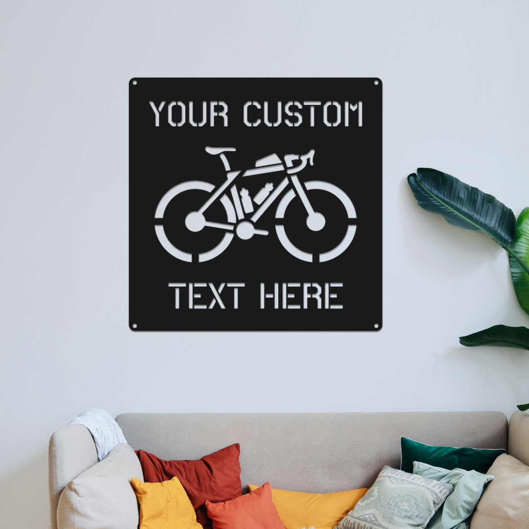 Personalized Gravel Bike Metal Wall Art: Custom Cycling Sign