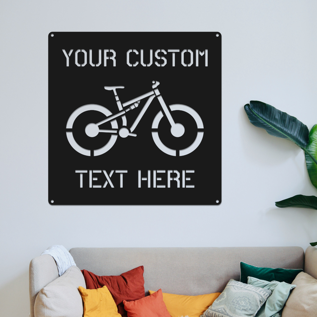 Personalized Mountain Bike Metal Sign: Custom Cycling Art