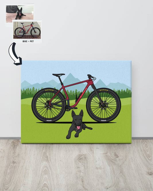 Custom Bike + Pet Artwork | Personalized Print
