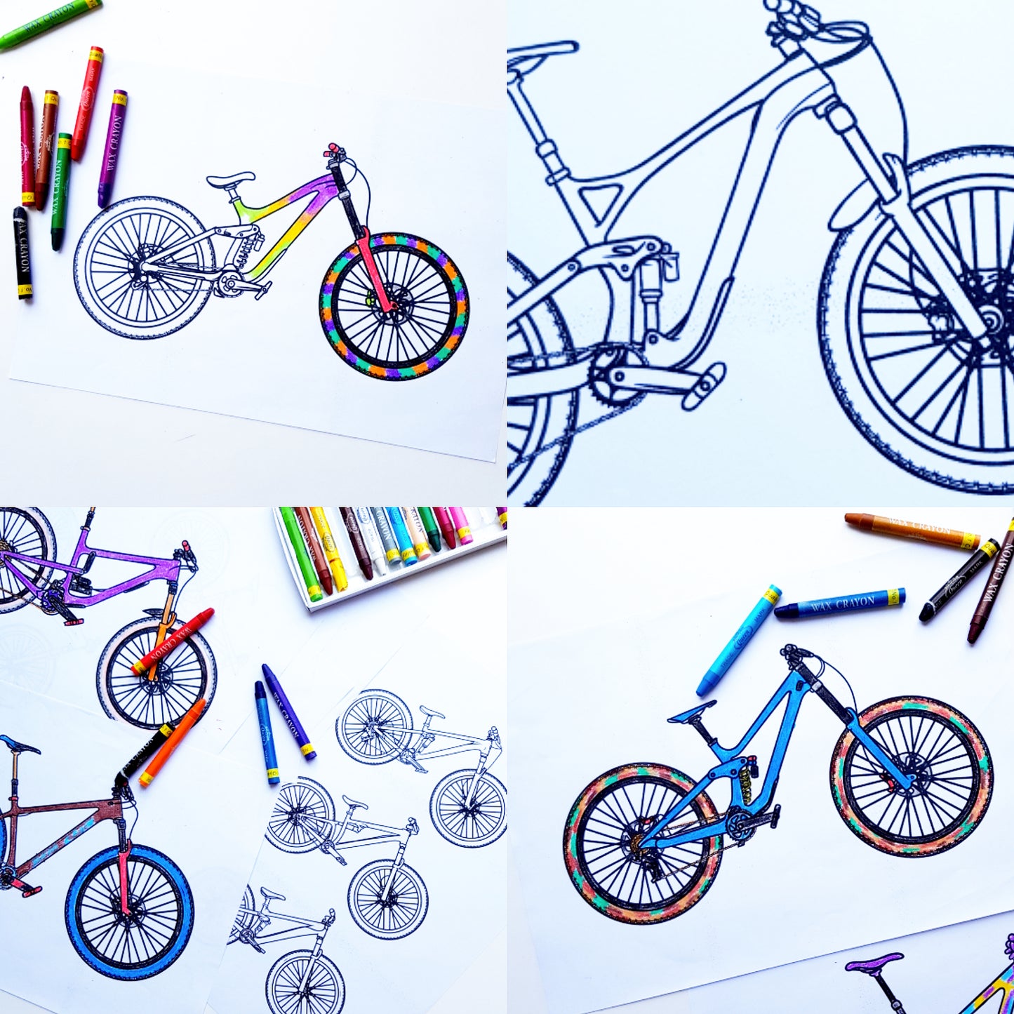 Mountain Bikes | 25-Page Coloring Book | Digital Download