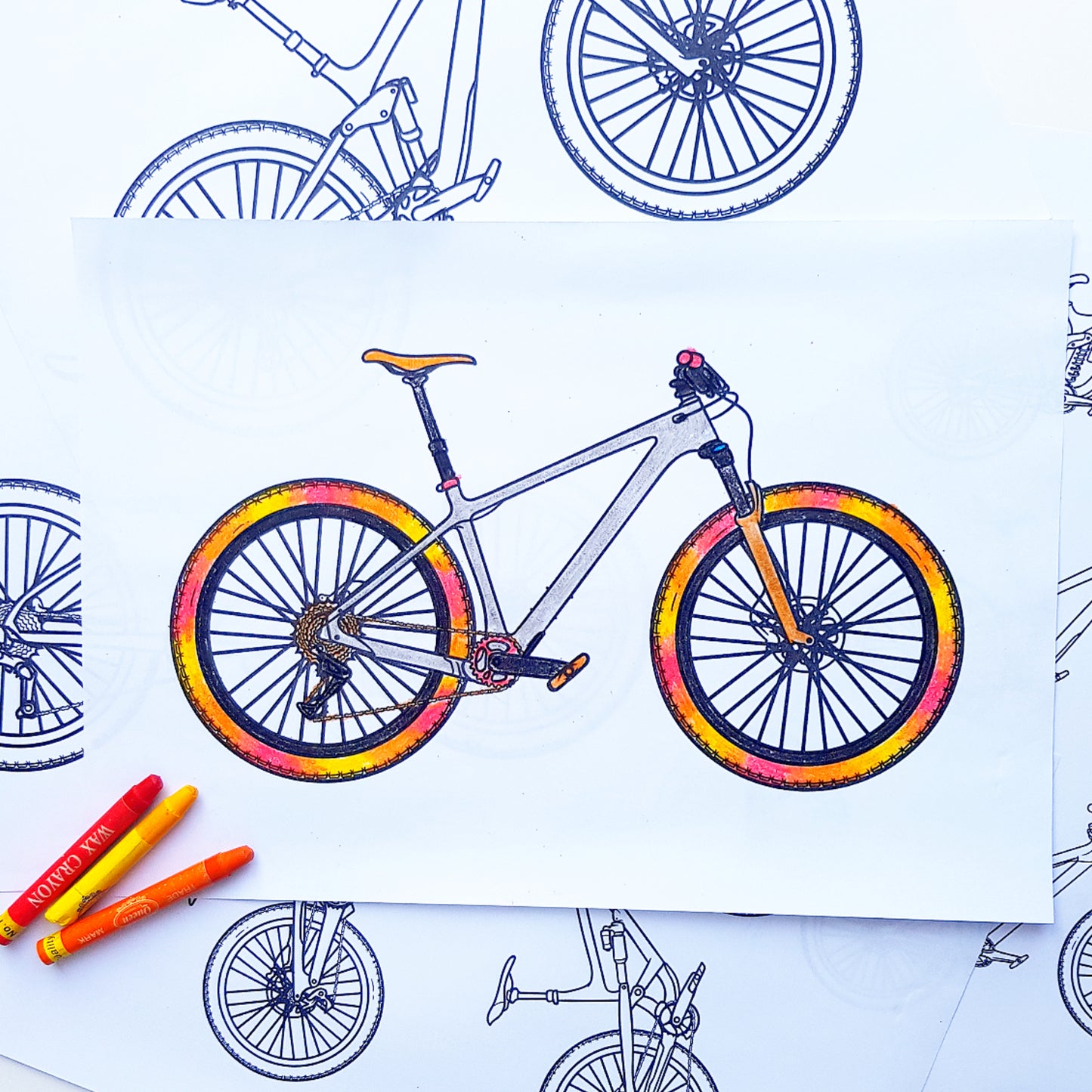 Mountain Bikes | 25-Page Coloring Book | Digital Download