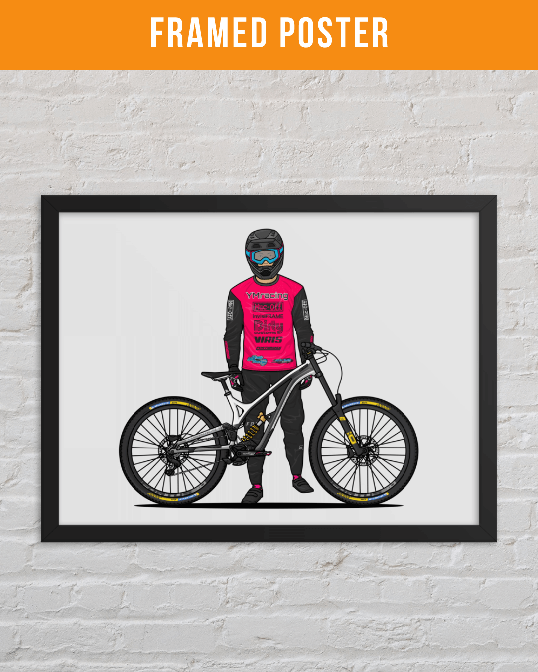 Custom Bike + Rider Artwork | Personalized Print