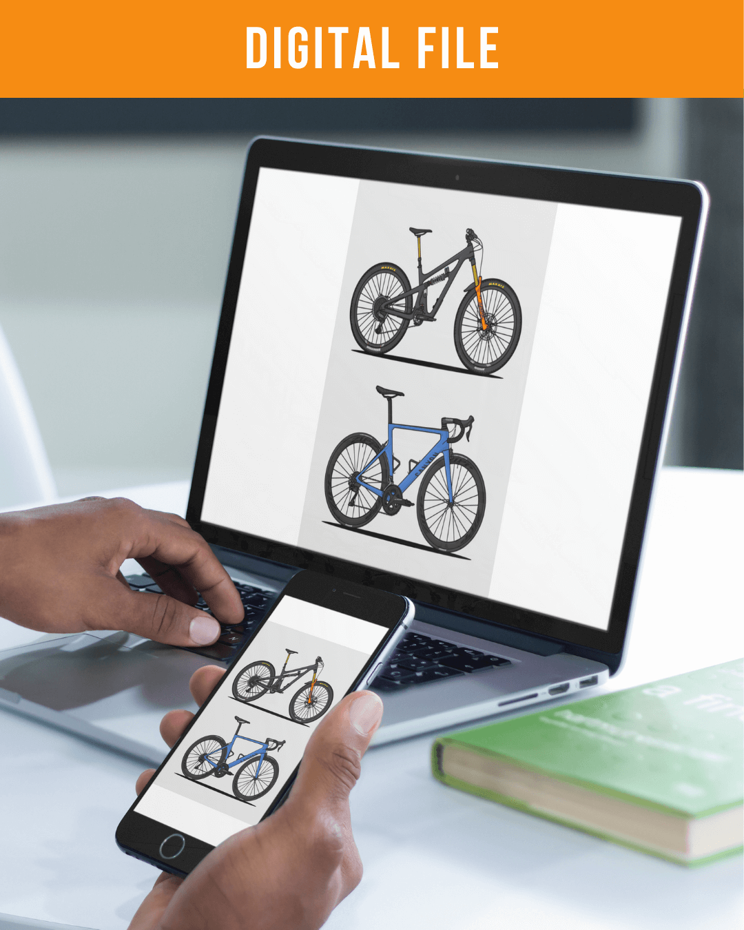 Personalized Bicycle artwork Digital Files 2 bikes by Stand Out Bikes