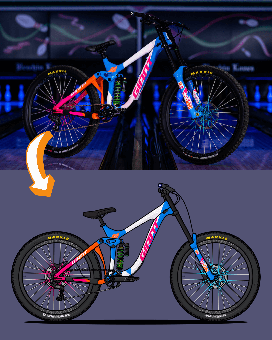 Draw My Bike Personalized Digital Artwork