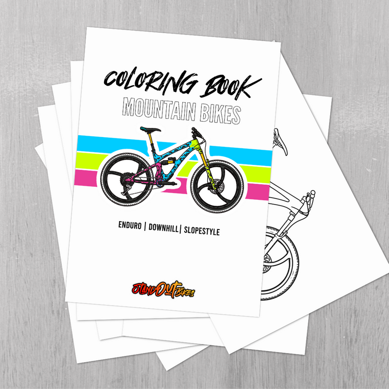 Mountain Bikes | 25-Page Coloring Book | Digital Download