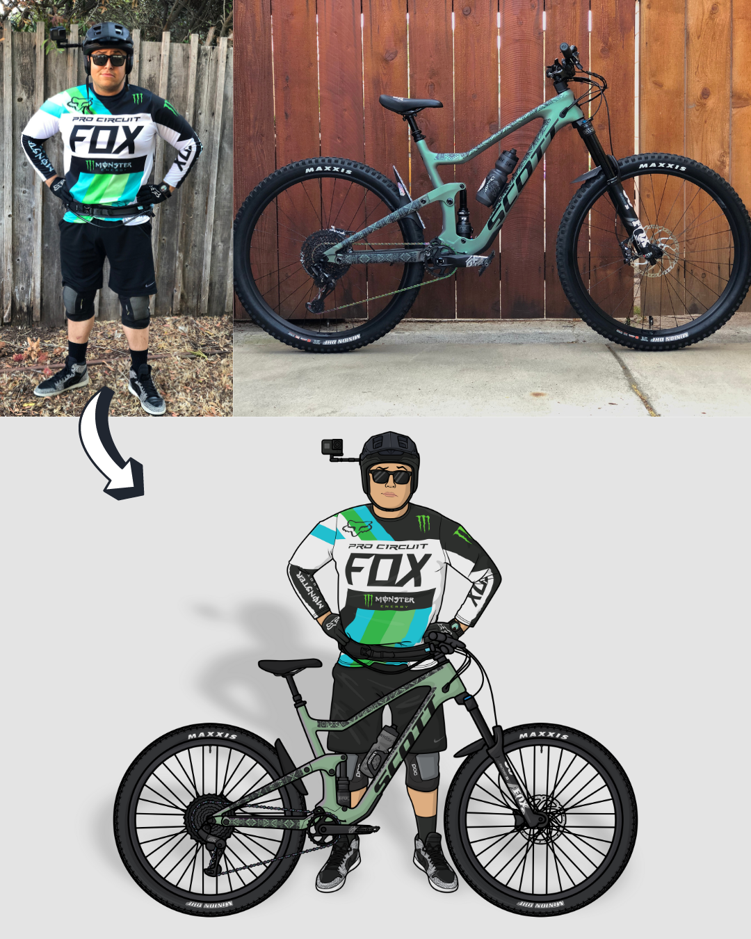 Bike + Rider | Personalized Digital Artwork