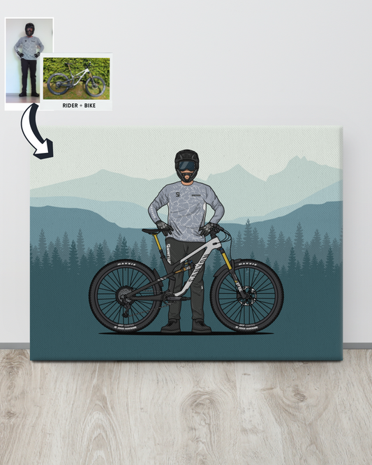 Custom Bike + Rider Artwork | Personalized Print